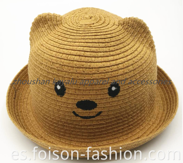 Hot Sale Kids New Animal With A Straw Hat For Girls Beach Hat1